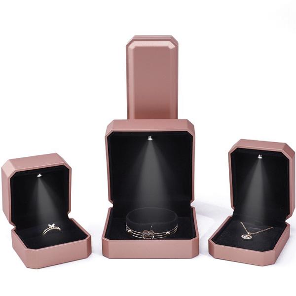 Customized LED Luxury Jewelry Box Packaging For Rings Necklaces Bracelets
