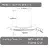 Buy cheap Island Wall Mounted Kitchen Tempered Glass Touch Range Hood Large Suction from wholesalers