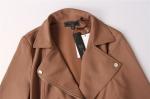 Coffee Color Casual Womens Knit Blazer Jacket 94% Polyester 6% Spandex