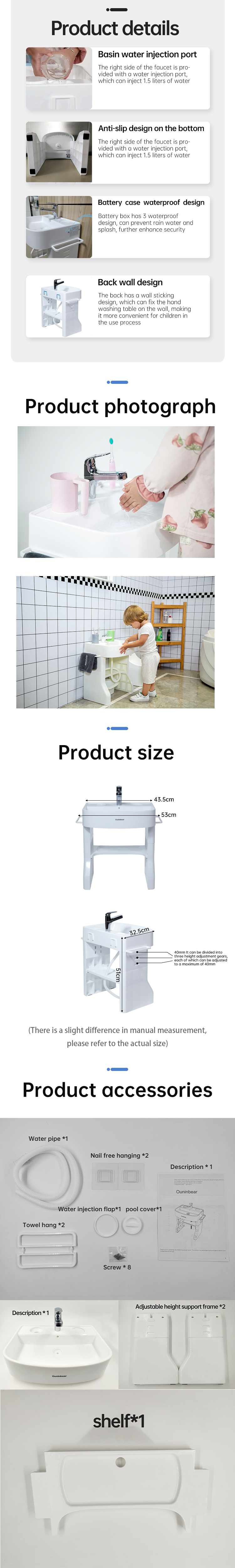 Plastic Children'S Wash Basin Stand EN71 Certified And Convenient For Home