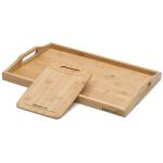melamine wood serving tray with handle and cutting board