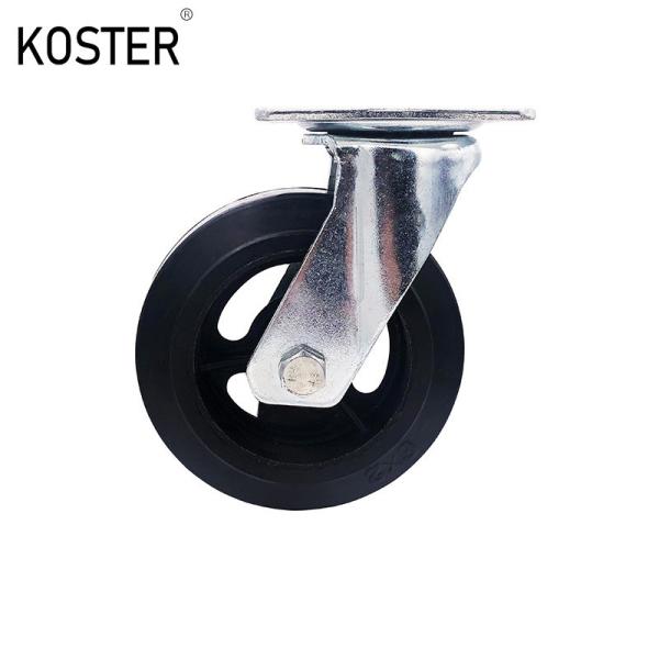 Buy cheap 6in 8in Heavy Duty Black Rubber Caster Wheel for Industrial Equipment Roller Bearing from wholesalers