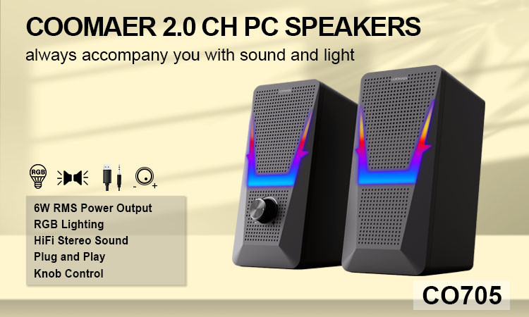 No Distortion Office Computer Speakers Dual Audio Speakers With 3.5mm Connector