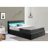 Buy cheap Crushed Velvet Gas Lift Storage Bed Modern Upholstered Grey With LED Light from wholesalers