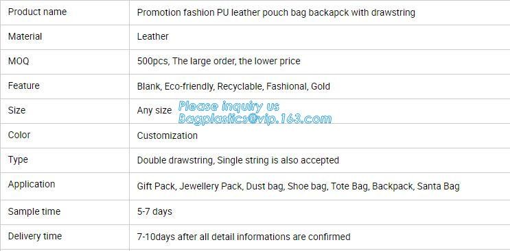 Custom PU Leather Drawstring Bags Leather Pouches with LOGO,Waterproof PU Leather Drawstring Bag, Bagease, Bagplastics