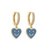 Buy cheap Smiley Face14k Gold Jewelry Enamel Oil Drop Love Heart Dangle Earrings from wholesalers
