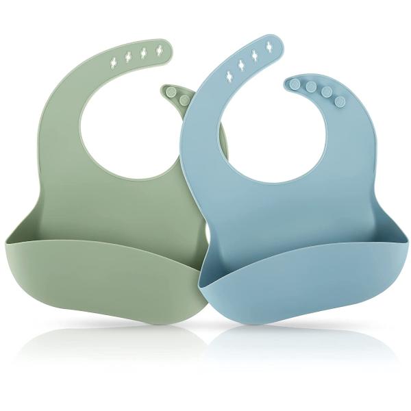 Buy cheap FDA Approved Patel Color Silicone feeding Bib Safe In Steriliser Baby Pinny from wholesalers