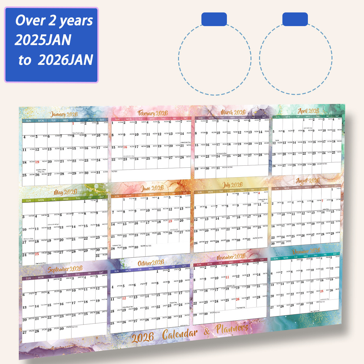 Customizable Custom Wall Calendar With Monthly View Layout And Spiral Binding