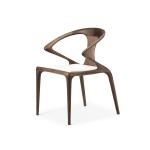 Nordic Style Solid Wood Arm Chair , Leather Upholstered Seat Small Accent Chairs