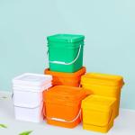 Plastic Handle 5 Gallon Black Square Plastic Bucket for Customize LOGO Custom