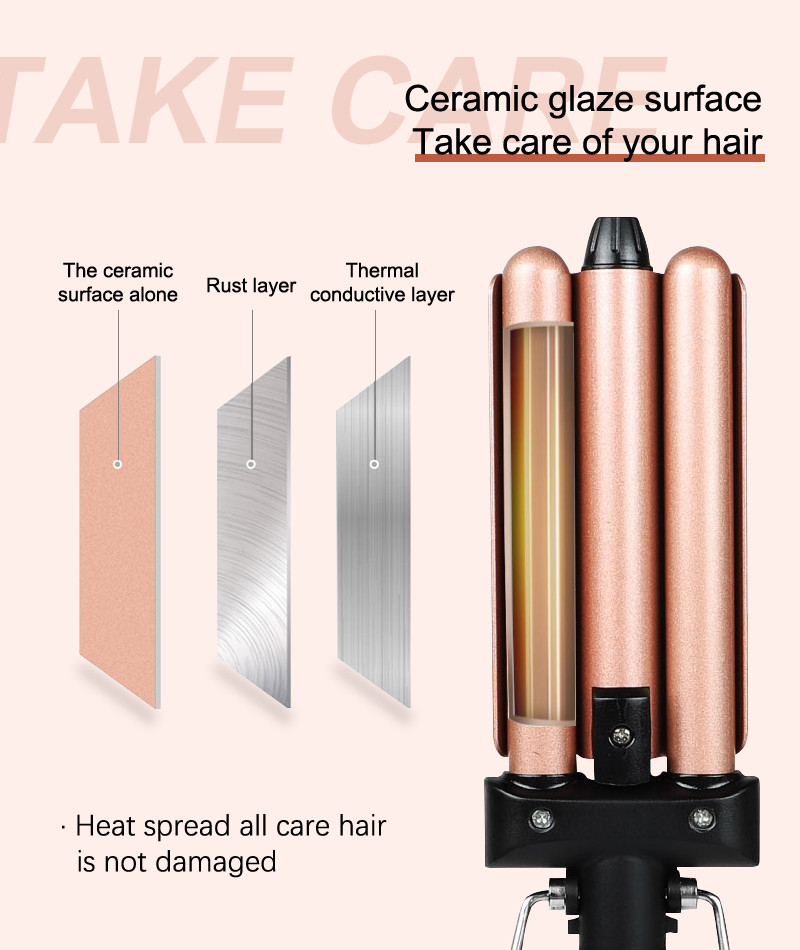 Digital Twisted Mini Hair Curler , 2 In 1 Hair Curler Straightener Ceramic Iron