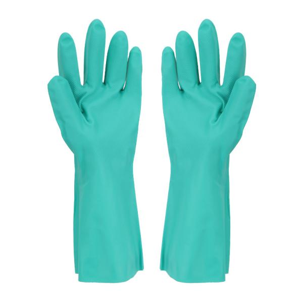 Buy cheap Kitchen use Green Nitrile Glove Flocked Lining from wholesalers