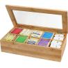 Buy cheap 10 compartments bamboo wooden organic assorted tea storage box tea gift set from wholesalers