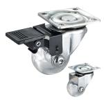 3 Inch 50kg Loading PU Furniture Casters With Chrome Plated Bracket