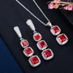 Jewelry Set for Wedding Party Crystal CZ Zircon Ring Earrings Bracelets Necklace