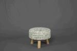 Buy cheap 3.1kg Soild Wood Small Upholstered Footstool For Bedroom / Living Room from wholesalers