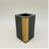 Buy cheap Dark Grey Polyresin Bath Countertop Set square shape with bamboo decoration from wholesalers