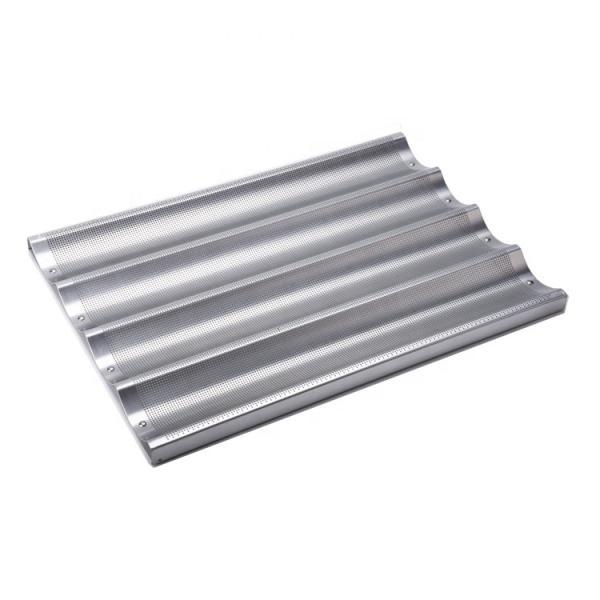 Buy cheap 4 slotted aluminum french bread baking pan baguette baking tray for bar or bakery or restaurant from wholesalers