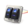 Buy cheap Blue LED 24V 5 Pin 2 Gang Rocker Switch Panel for boat from wholesalers
