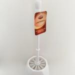 13x40cm 151.3g Toilet Cleaner Brush With Holder Ergonomic Handle 1 Pack White