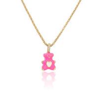 Buy cheap Colorful 24k Gold Jewelry Enamel Bear Zircon Pendant Necklace product