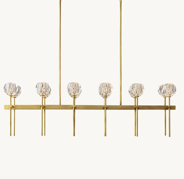 Buy cheap Customizable 110-240V Boule Cristal Double Linear Chandelier 60'' from wholesalers