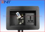 Commercial Compact Table Cable Cubby , Slip Up Conference Table Connectivity Box