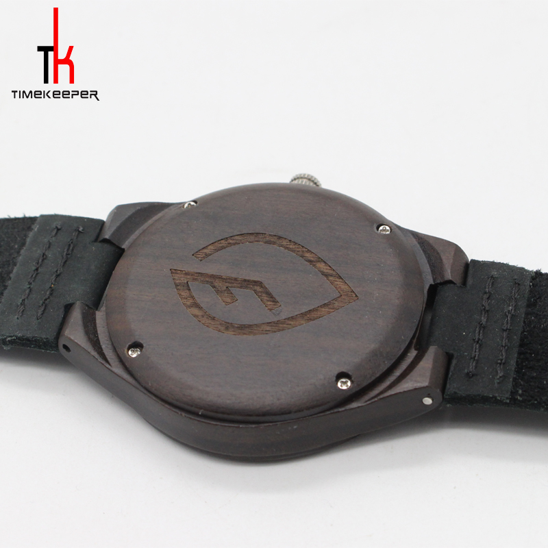 Men Minimalist Leather Watch / Black Leather Band Watches Create Your Own Brand