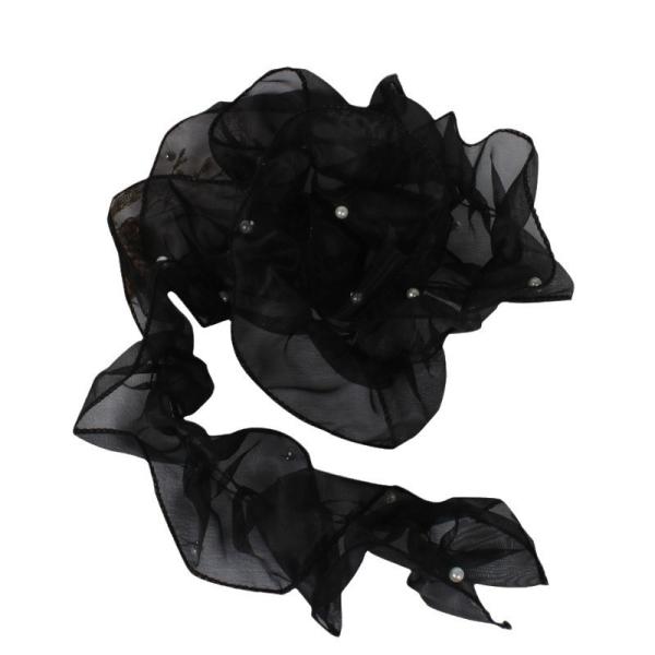 12cm pearl organza pleated ruffle edge mirror edging ribbon mesh flower rose