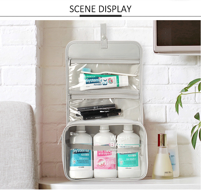 Make Your Own Logo Waterproof Large Hanging Travel Makeup Cosmetic Bag