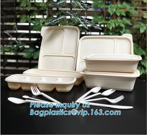 Buy cheap Take Away Fast Food, Compartment Packing Box, Containers, Starch Biodegradable, Environmental Lunch Meal Box from wholesalers
