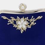 OEM ODM Velvet Black Blue Evening Clutch Handbag For Lipsticks Cosmetics