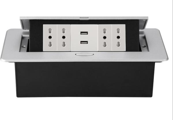 Buy cheap 240V Office Furniture Tabletop Switch Socket / Pop Up Desk Power Outlet For Conference Table from wholesalers