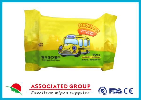 Buy cheap 20PCS Oat Extra Baby Wet Wipes , Dummy Matt Water Baby Wipes With Sticker No Scent from wholesalers