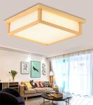 Japanese wooden square led ceiling light minimalist modern bedrooms lamp(WH-WA