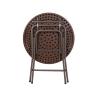 Buy cheap 31.5 Inches Plastic Folding Tables Rustproof Steel Legs Natural aRattan Color from wholesalers