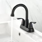4'' High Arc Centerset Bathroom Faucet In Satin Nickel Matte Black