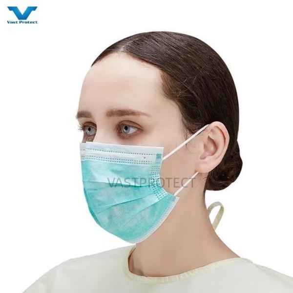 Customized En14683 3ply Breathable Earloop Adult Face Mask for Blue Age Group
