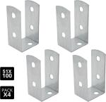 Wooden U Post Brackets 4Pcs Thickness 2Mm Galvanised Zinc For Wall Anchorings