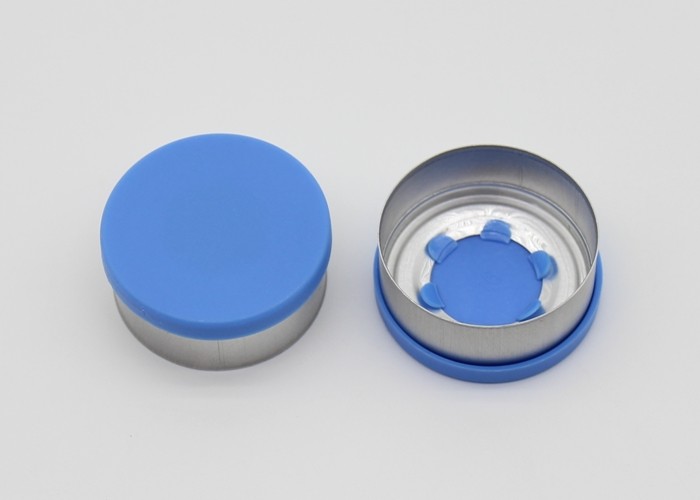 32mm Blue Infusion Medicinal Vial Caps With Ring Pull Customized Logo And Size