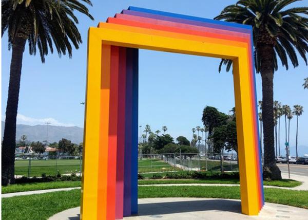 Buy cheap Custom Painted Metal Sculpture , Modern Gate Sculpture For Garden Landscape from wholesalers