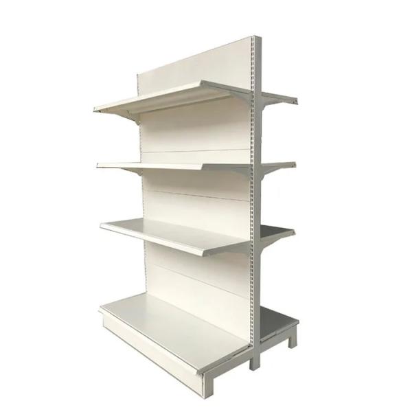 Buy cheap Factory Customized Color Size Logo white supermarket rack double sided grocery store shelves from wholesalers