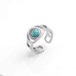 Ring women's fashion niche design sense titanium steel peacock stone women's