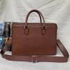 Buy cheap Authentic Real True Ostrich Skin Businessmen Large Laptop Briefcase Shoulder Bag Genuine Leather Top-handle Male Handbag from wholesalers