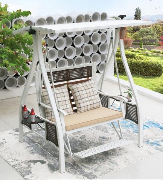 Buy cheap Outdoor Leisure Rattan Aluminium Frame 2 Person Porch Swing With Canopy from wholesalers