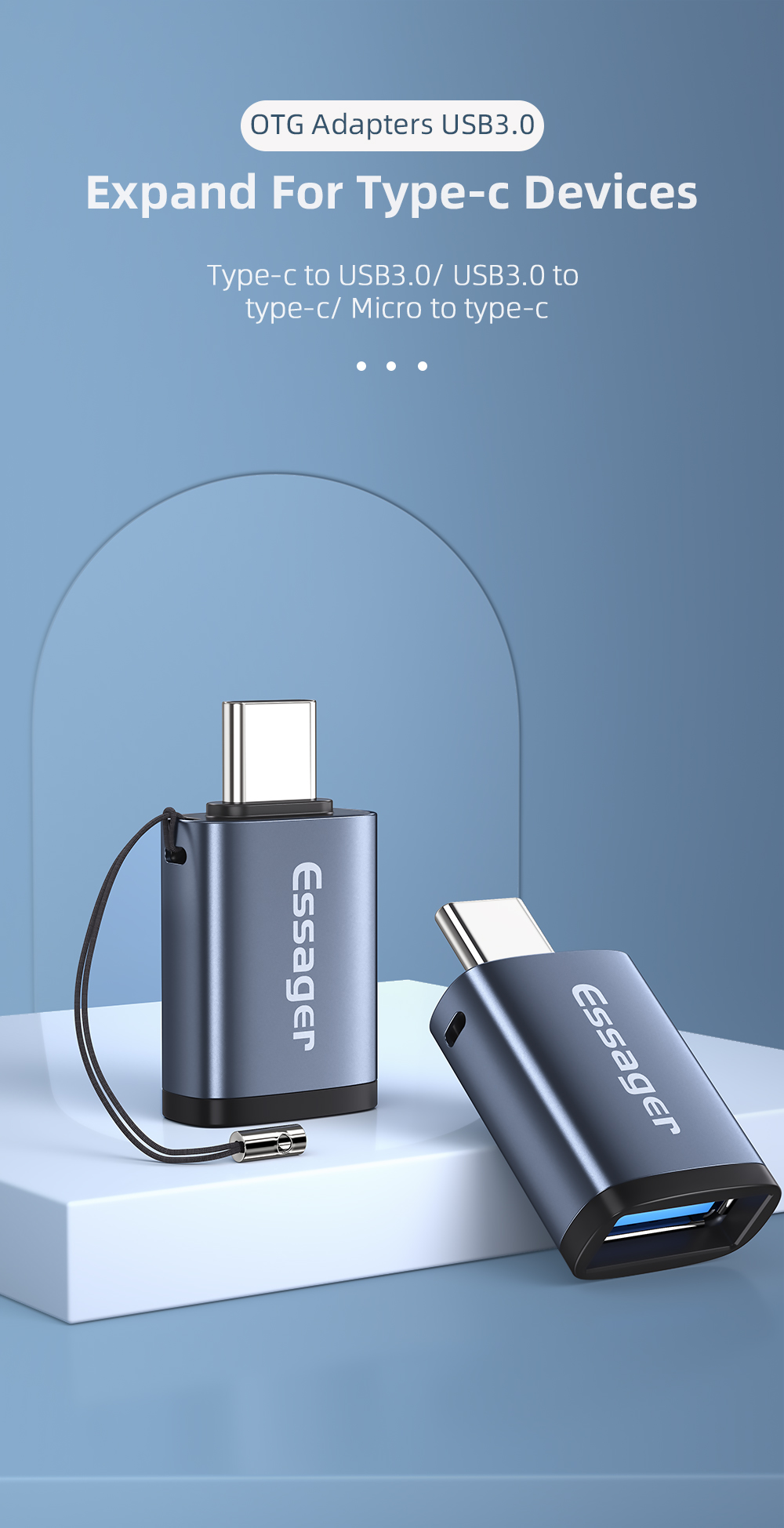 Type C OTG Adaptor To USB 3.0 Adapter 5Gbps Data Transfer OTG Adapter