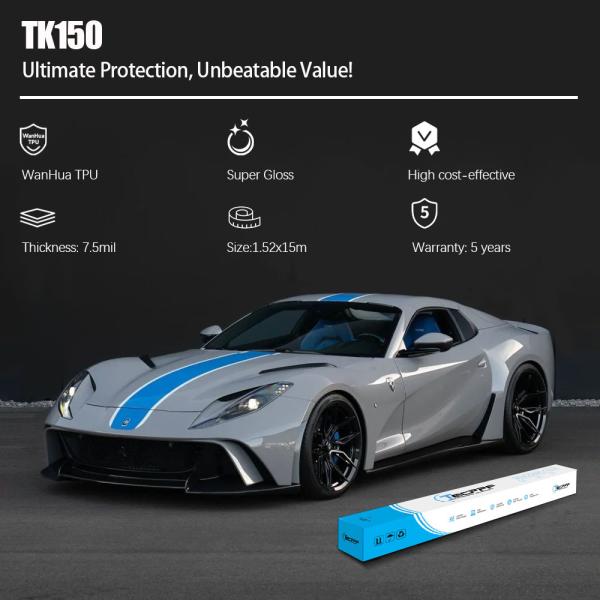 Buy cheap cars TK150 7.5 Mil Gloss Clear Paint Protection Film PPF from wholesalers