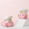 Buy cheap Kawaii Pink Cartoon Ceramic Coffee Cup With Lid Chef Star Mugs Anime Toy from wholesalers