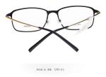Square Black Parim Eyeglasses Frames Matched With Metal Temple Royal Style