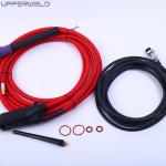 Cutting Industry Red and Black WT125F TIG Welding Torches with Glass Cup